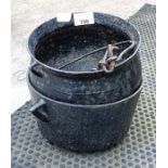 2 cast iron cauldrons