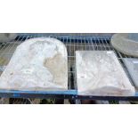 2 Classical style reconstituted stone wall plaques