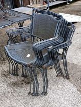 9 wrought iron stacking garden chairs