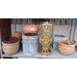 Collection of terracotta & other plant pots