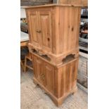 Pair of modern pine cupboards