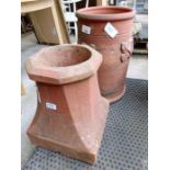 2 Terracotta chimney planters
