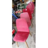 6 mid 20th century upholsetered dining chairs