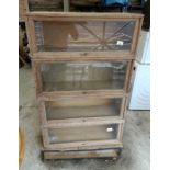 Oak Globe Wernicke style 4 part bookcase