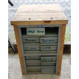Wooden framed pigeon hole/multi drawer unit, to in