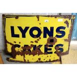 A "Lyons" enamel sign
