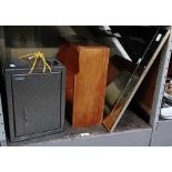 BOXX metal lock box/safe, along with a hardwood sh