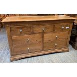 Modern oak sideboard bank of drawers