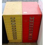 2 vintage Ryman multidrawer filing cabinets in re