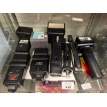 Collection of camera flashes to include Minolta au