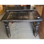 Carved Oak extending dining table