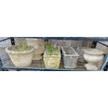 Collection of reconstituted pots, troughs and urns