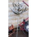 Metal wind sculpture/spinner garden feature
