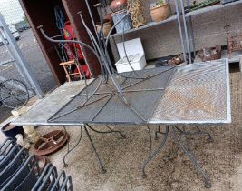 3 wrought iron garden tables