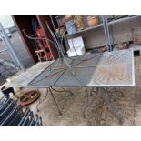 3 wrought iron garden tables