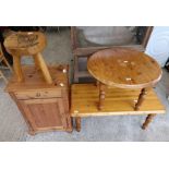Collection of pine furniture to include a stool, c