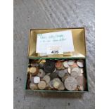 Box of coins to include foreign & British