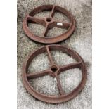 2 cast iron shepherd hut wheels