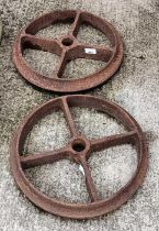 2 cast iron shepherd hut wheels