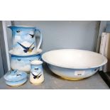 Falcon Ware wash jug & bowl & other Falcon Ware