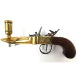 A 19th century flintlock tinder lighter/candle hol