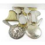 A collection of silver and silver plated dressing