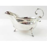 A silver sauce boat, Birmingham, 1916, makers mark