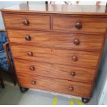 A Victorian mahogany chest of drawers, of two long