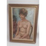English school, 20th century, portrait of a nude f