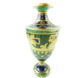 A Royal Crown Derby urn profusely decorated with g