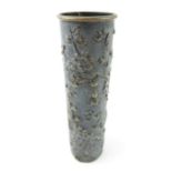 A Chinese export silver posy vase, Wang Hing, deco