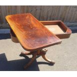 A 19th century mahogany veneer foldover card table