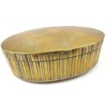 An 18th/19th century brass oval tobacco box, with