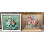 Two 20th century still life prints of flowers, bot