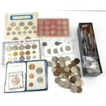 A collection of coinage, mostly British, to includ