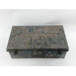 An"Army British made" military tin trunk for