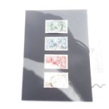 Stamps - a Seahorse set to include a £1, 10 shilli