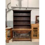 A 20th century oak dresser, with three fixed shelv