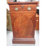 A Victorian inlaid side cabinet, door with fitted