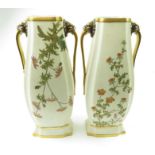 A pair of Royal Worcester two handled vases, each