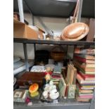 Shelf to include children's books, wicker baskets,