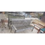 2 wooden garden benches