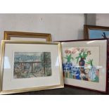 Four 20th century paintings in frames, three signed F.N. Colwell and one signed D.Graff