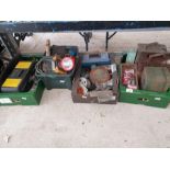 Quantity of tools, tool boxes, oil cans, vintage t