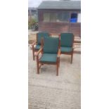 3 teak garden chairs with cushions