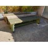 3 large pine benches