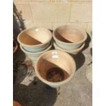5 glazed plant pots
