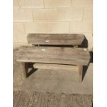 2 small pine benches