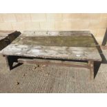 3 large pine benches