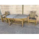 Wooden garden table with 6 chairs